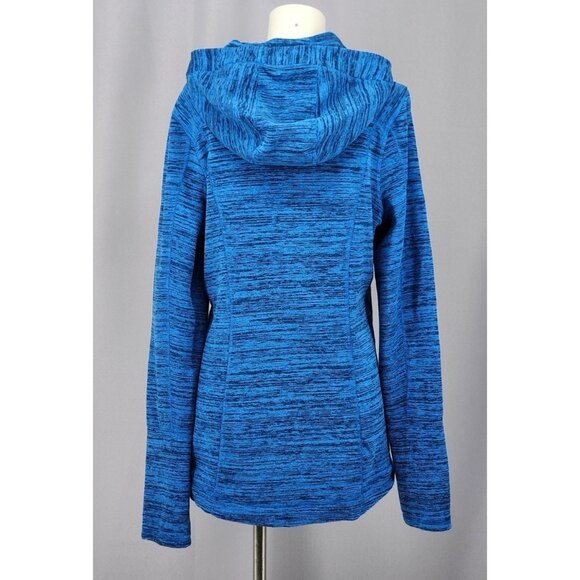 Zella Fleece Hoodie Large Blue Striped Pullover Athletic Athleisure Outdoor - Picture 3 of 13